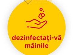 Semn galben dezinfectati mainile